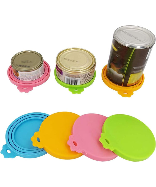 Food Can Lids, 4 Pcs Silicone Pet Food Can Covers for Dog & Cat Food, One Can Cap Fit Most Standard Size Dog Cat Food Canned(Multicolor)…