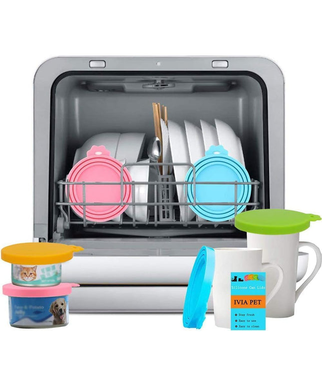 Food Can Lids, 4 Pcs Silicone Pet Food Can Covers for Dog & Cat Food, One Can Cap Fit Most Standard Size Dog Cat Food Canned(Multicolor)…