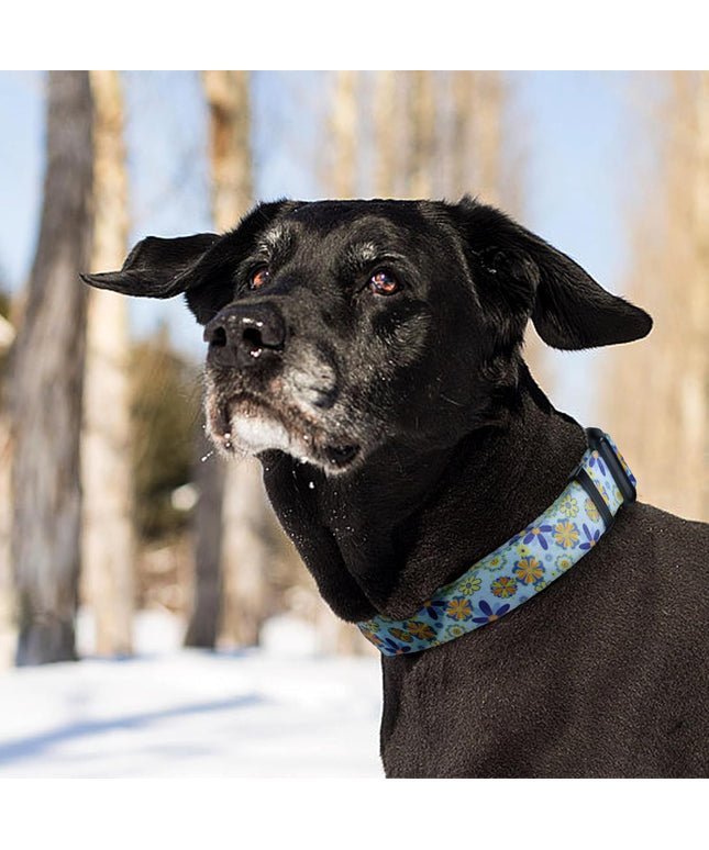 Adjustable Soft Dog Collar: Print Flower Pink Multicolor Cute Patterns for XS Small Medium Large Pet Girl Boy Puppy Walking Running Training