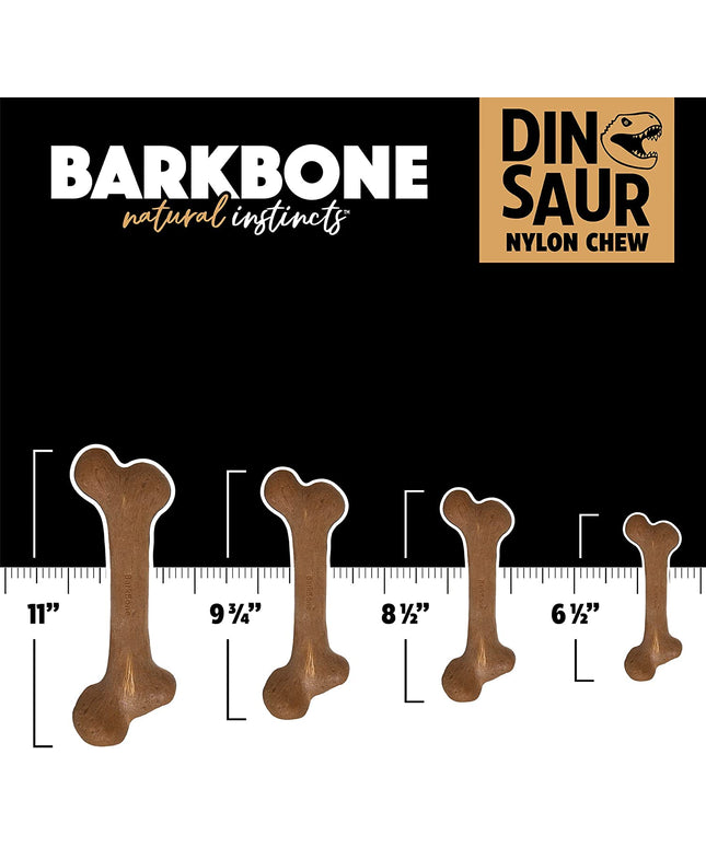 Dinosaur Barkbone - Nylon Dog Bone for Aggressive Chewers - Bacon Flavor - 8.5"