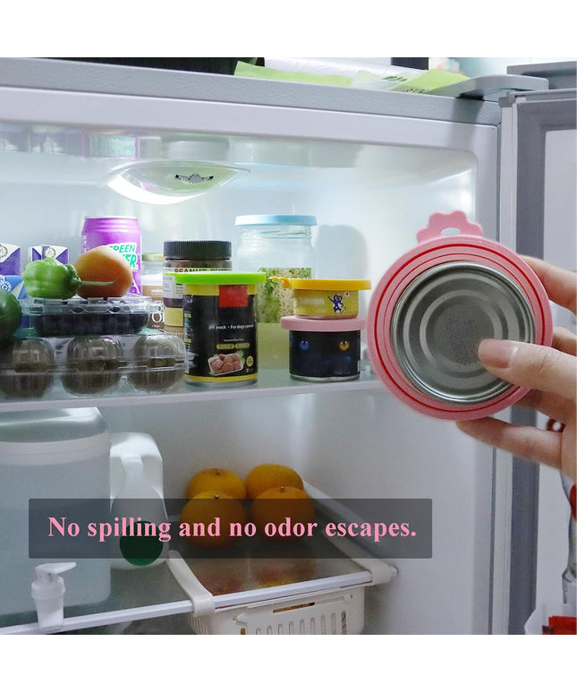 Food Can Lids, 4 Pcs Silicone Pet Food Can Covers for Dog & Cat Food, One Can Cap Fit Most Standard Size Dog Cat Food Canned(Multicolor)…