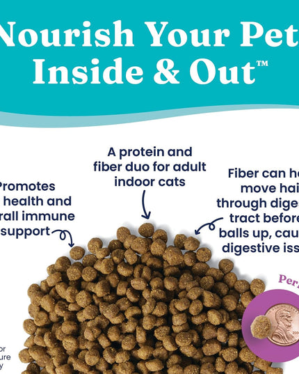 Indoor Dry Cat Food - Let'S Stay in Cat Food Dry Kibble for Indoor Cats - Hairball & Sensitive Stomach - Grain & Gluten Free - Probiotics & Fiber for Digestive Health - Salmon - 12Lb