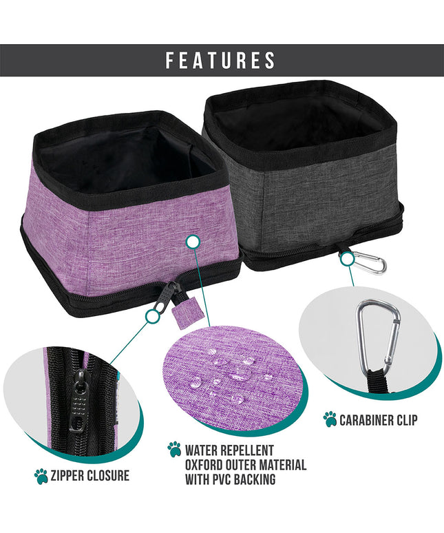 Travel Collapsible Dog Bowl Foldable Expand Water Dish for Pet Cat Food Hiking