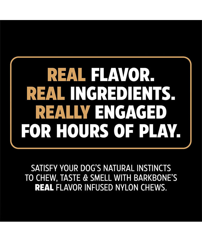 Dinosaur Barkbone - Nylon Dog Bone for Aggressive Chewers - Bacon Flavor - 8.5"