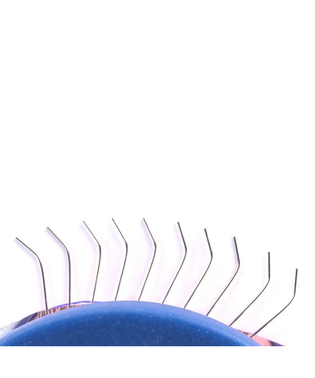 Tuffer than Tangles Slicker Brush for Dog Grooming with Long, Regular Pins, Medium Size, Perfect for Doodle Breeds, Angled Pins for Dematting, Remove Undercoat, Comfort Grip Handle