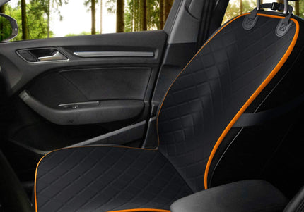 Dog Car Seat Cover, Waterproof Front Seat Protector for SUV Truck Sedan, Pet Safety Travel Comfort System with Universal Fit, Orange