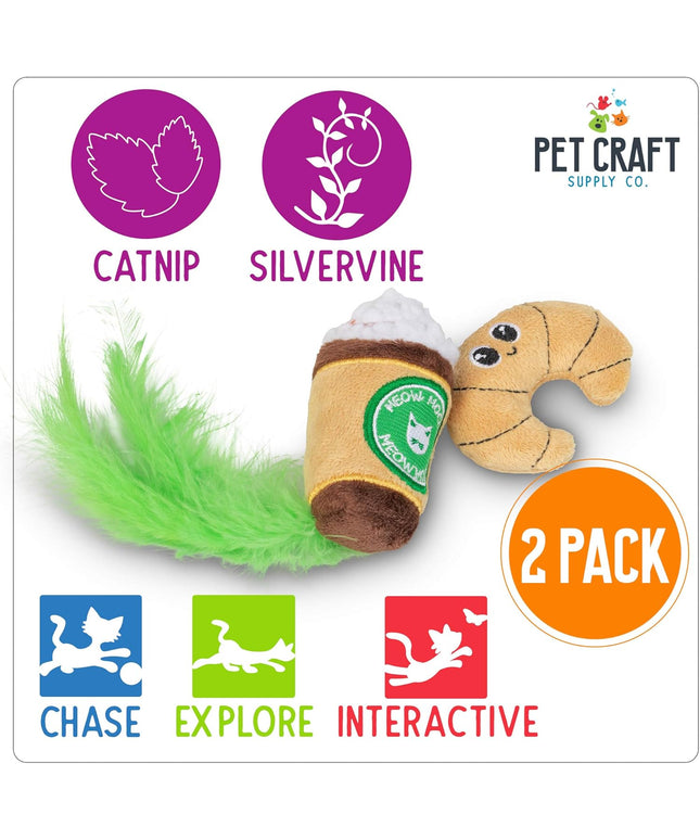 Silly Snacks and Funny Food Crinkle Cuddling Catnip and Silvervine Interactive Cat Toys - Great for Indoor Cats, Kittens or Medium Breeds
